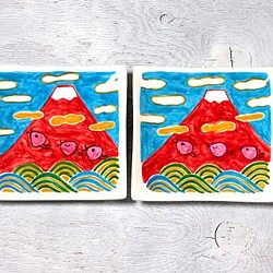 紅富士和波交錯·方盤（15厘米） 第1張的照片