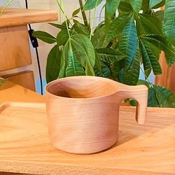 【☆人気です】たっぷり入る 木製マグカップ　wooden mag　桜　0049 1枚目の画像