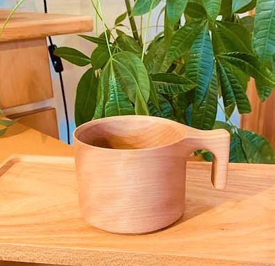 【☆人気です】たっぷり入る 木製マグカップ　wooden mag　桜　0049 1枚目の画像