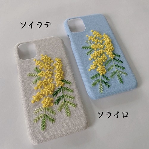 映画 ロマンスドール で蒼井優さん使用 刺繍のふわふわミモザ Iphoneケース Iphoneケース カバー Yururi 通販 Creema クリーマ ハンドメイド 手作り クラフト作品の販売サイト