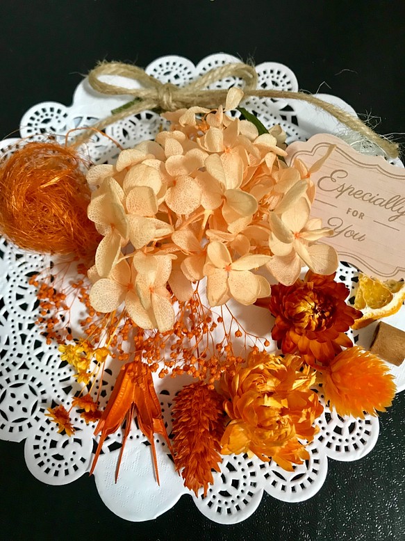 オレンジ♡ハーバリウム花材ドライフラワー 花材セット 1枚目の画像