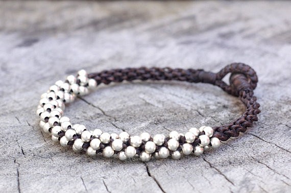 Silver Wind  bead blessed handmade south sea bracelet 17cm 第1張的照片