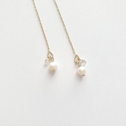 輕珠寶/ ARTEMIS 925純銀 單鑽珍珠耳線(耳夾) 施華洛世奇水晶 客製化禮物 第1張的照片