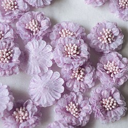 Lace Flower　花アップリケワッペン レースフラワー パープル　1枚入り 1枚目の画像
