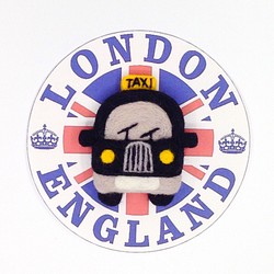羊毛氈英倫系列胸針 - 計程車  Needle Felted Brooch London Series - Taxi 第1張的照片