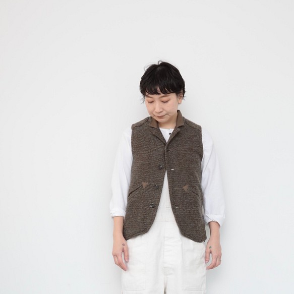 Ojisan vest Women size / brown 1枚目の画像