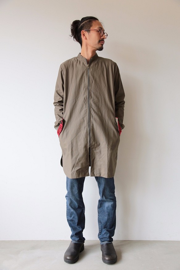 Long jacket / rose gray 1枚目の画像