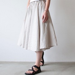 Linensilk skirt / light beige 1枚目の画像
