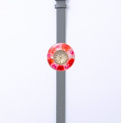 花手錶（邊框A1，灰色皮帶） 第1張的照片