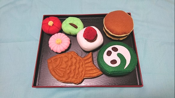 フェルトおままごと 和菓子セット 1枚目の画像