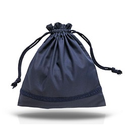 [お受験・入園入学バッグ・サイズ変更も] シックな体操服袋▫️濃紺ウールブレード◽️スクエア柄 1枚目の画像