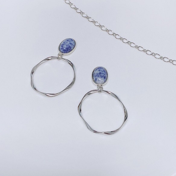 blue stone×silver ring 1枚目の画像