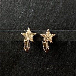 凛と輝く1つ星イヤリング【star earring(gd)】 1枚目の画像