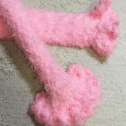 ピンク/ふわふわバッグハンドルカバー/編み物/手編み/LVバッグハンドルカバー26cm 1枚目の画像