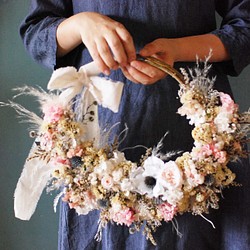 botanical wedding wreath （ブートニア付) 1枚目の画像