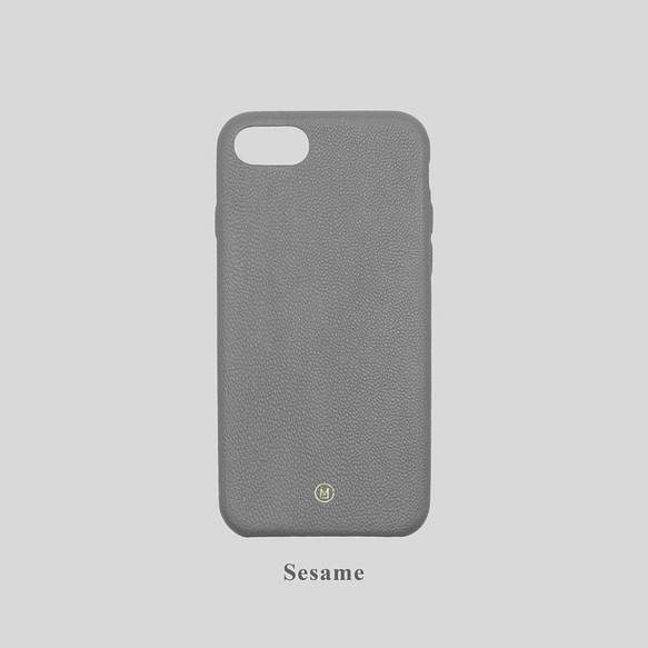 客製化多色真皮革馬卡龍夢幻色彩灰色iPhone手機殼 第1張的照片