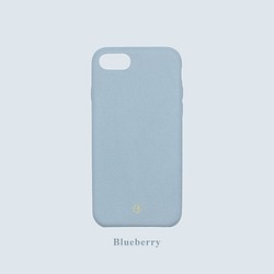 客製化多色真皮小羊皮系列馬卡龍夢幻色彩粉藍色iPhone手機殼 第1張的照片