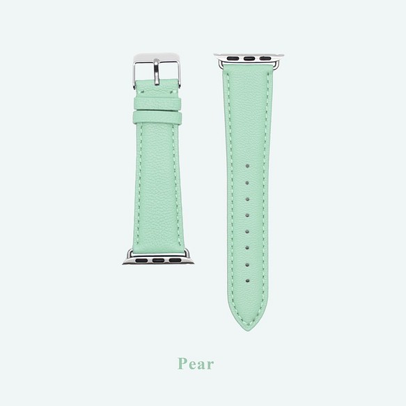 多色真皮革山羊皮系列馬卡龍夢幻粉綠色蘋果手錶Apple Watch錶帶 第1張的照片