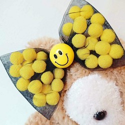 ボンボン赤ちゃんキャンディーボール手作りヘアピン_笑顔笑顔 1枚目の画像
