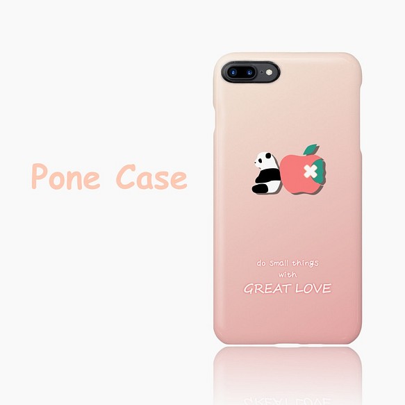 パンダとリンゴのスマホケース　iPhoneケース 1枚目の画像