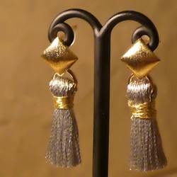 【 silver 】petit tassel  pierced earrings 1枚目の画像