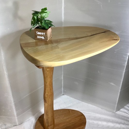 天然木 とち サイドテーブル 一点物 手造り - サイドテーブル