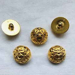 フランス工場のヴィンテージボタン [5個] 18mm ゴールド4 1枚目の画像