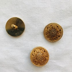 フランス工場のヴィンテージボタン モザイク [3個] 18mm ゴールド8 1枚目の画像