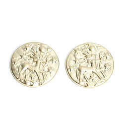 新作 [2 件] 精雕半人馬圖案硬幣啞光金吊飾 NF 第1張的照片