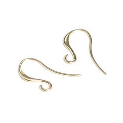 新品 [2 件] 優雅弧形約 19 毫米啞光金色鉤形耳環，金屬配件 NF 第1張的照片