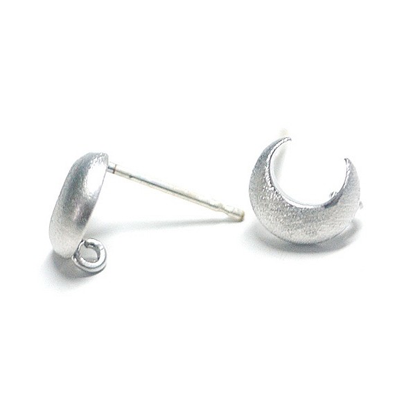再次上架[1對] 925刻芯！ Petit Moon Petite Moon Motif Silver 925芯耳環，配以磨砂啞 第1張的照片