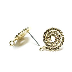 再次上架【1雙】鈦芯！ Loop Circle閃亮的金色耳環，零件 第1張的照片