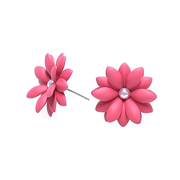 SALE【1對】鈦芯！玫瑰粉色18花瓣~FLOWER耳環，配件 第1張的照片