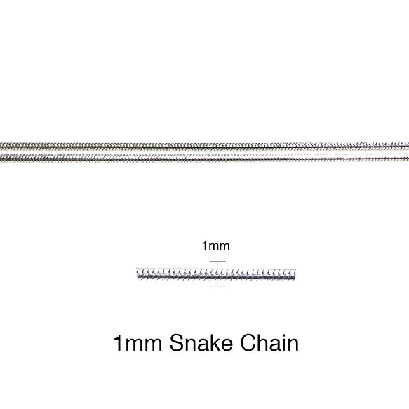 新作【1米1米】約1mm蛇純銠銀黃銅鏈NF/UCG56 第1張的照片