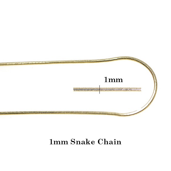 新作【1m 1meter】約1mm蛇紋鍍金黃銅鏈NF/UCG56 第1張的照片