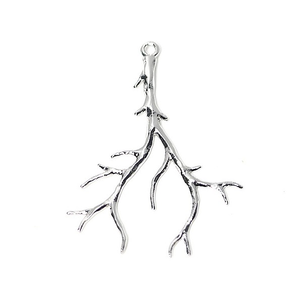 再次上架[2件]精緻樹的根帶有樹根圖案NF的亮銀飾物 第1張的照片