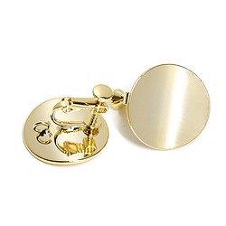 新款[1對]耳環，有光澤的金色約20mm彎曲圓形螺旋彈簧和罐頭 第1張的照片