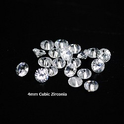 [10 件] 4mm 圓形立方氧化鋯珠，零件 第1張的照片