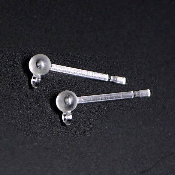 對應於金屬過敏[10件]約3毫米的樹脂可以刺穿耳環，刺穿金屬配件 第1張的照片