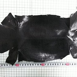 トカゲ革、ブラック、腹割り 1枚目の画像