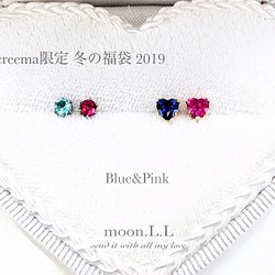 「creem限定 冬の福袋 2019」Blue&Pink 選べる☆ピアス2点セット 1枚目の画像