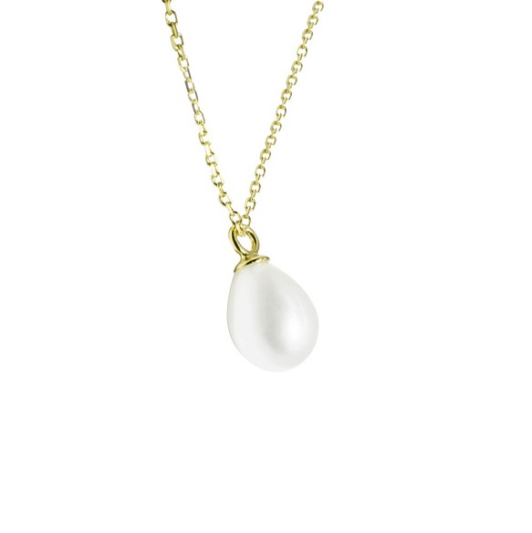 水滴形淡水珍珠項鍊 (銀/玫瑰金/18k金) | 珍珠系列 第1張的照片