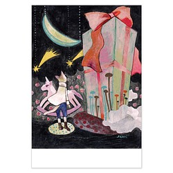 選べるポストカードセット／4枚セット『No.218 花咲く道の猫-夜の贈り物』 1枚目の画像