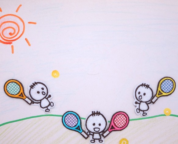 テニスラケットのワンポイント刺繍 1枚目の画像