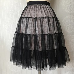 tulle skirt「dots」【black】 1枚目の画像