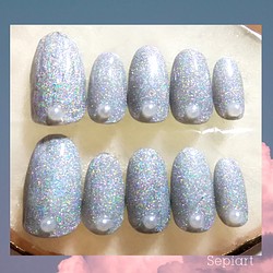 No691/ジェルネイルチップ☆付け爪〜オーロララメワンカラー☆パール ネイルチップ（つけ爪） Sepiart.nail  通販｜Creema(クリーマ) 12921989