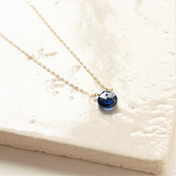 [K18]藍晶石項鍊*皮製首飾 第1張的照片