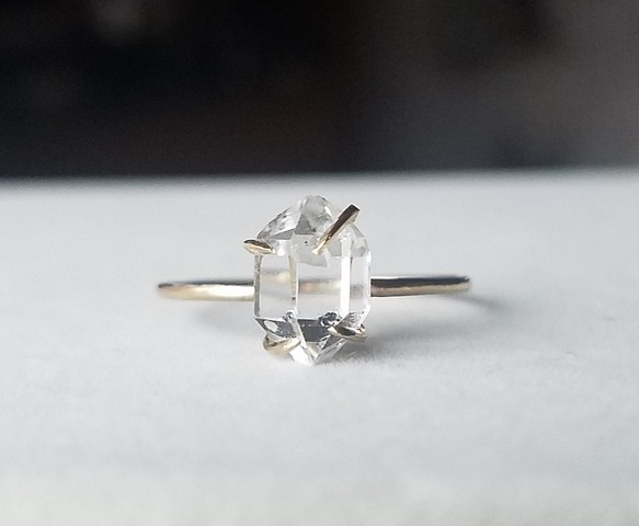 【k10】ハーキマーダイヤモンドリング(1㎜幅) 1枚目の画像