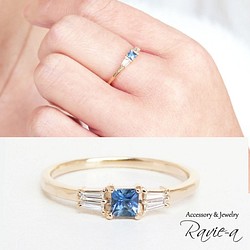 ブルーサファイア 指輪 ダイヤモンド 9月誕生石 K10 結婚式 サムシングブルー 婚約指輪