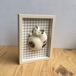 額入りアンモニャイト猫(陶器) 1枚目の画像